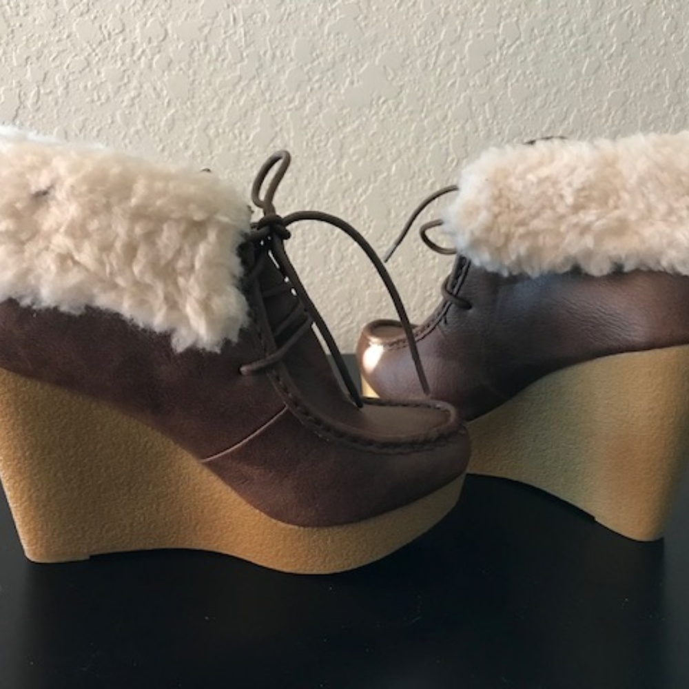 Wedge Lace-up Booties